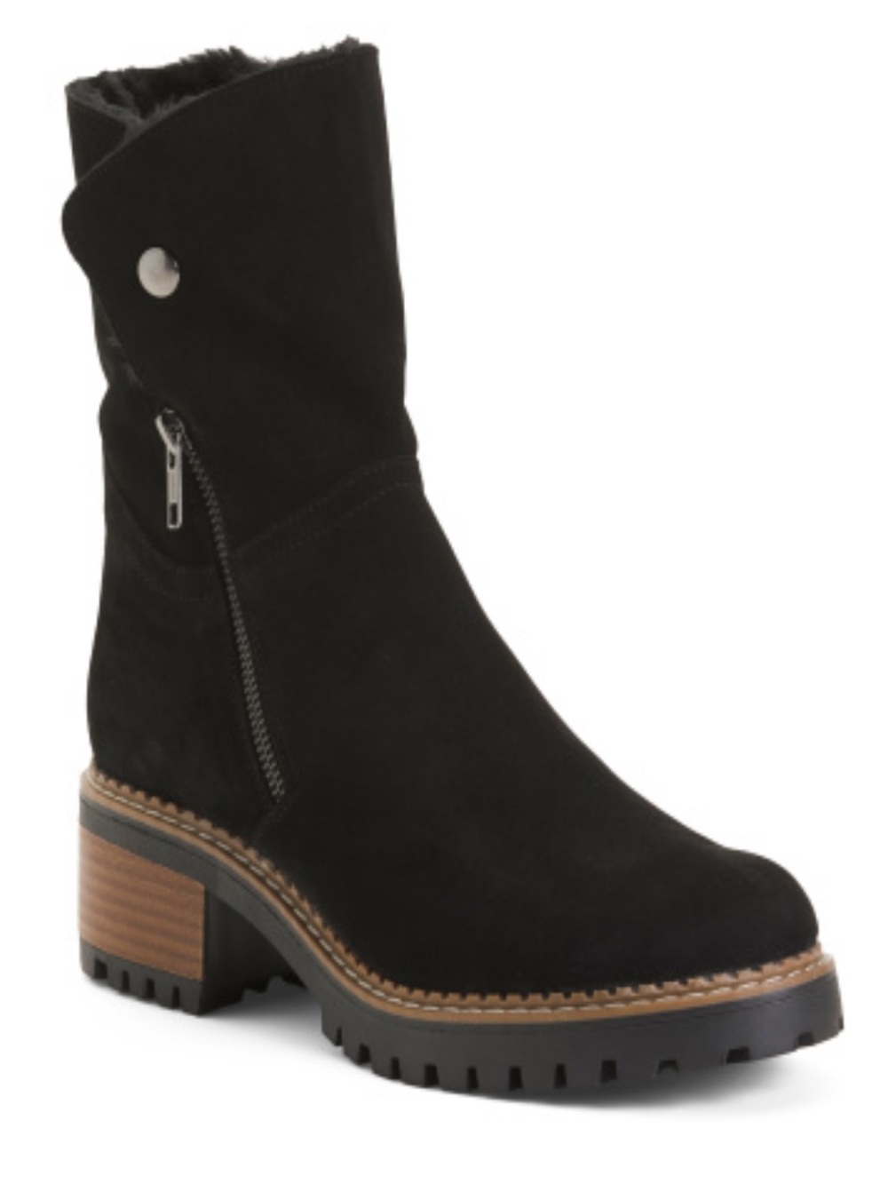 Bertuchi Suede Shearling Cuff Boots